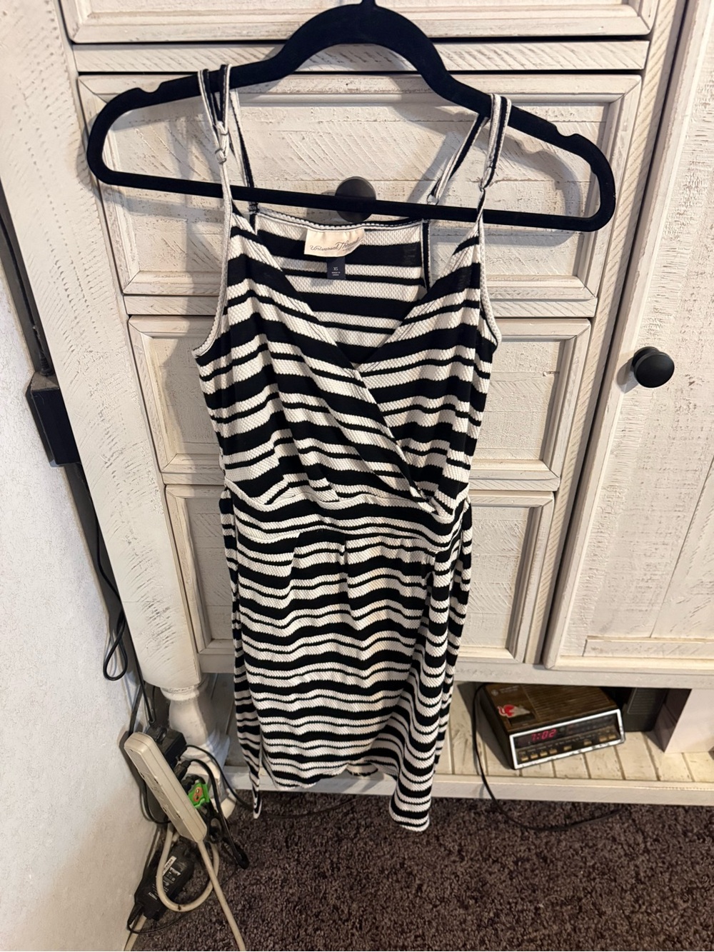 Universal Thread Black and White Striped Midi Dress